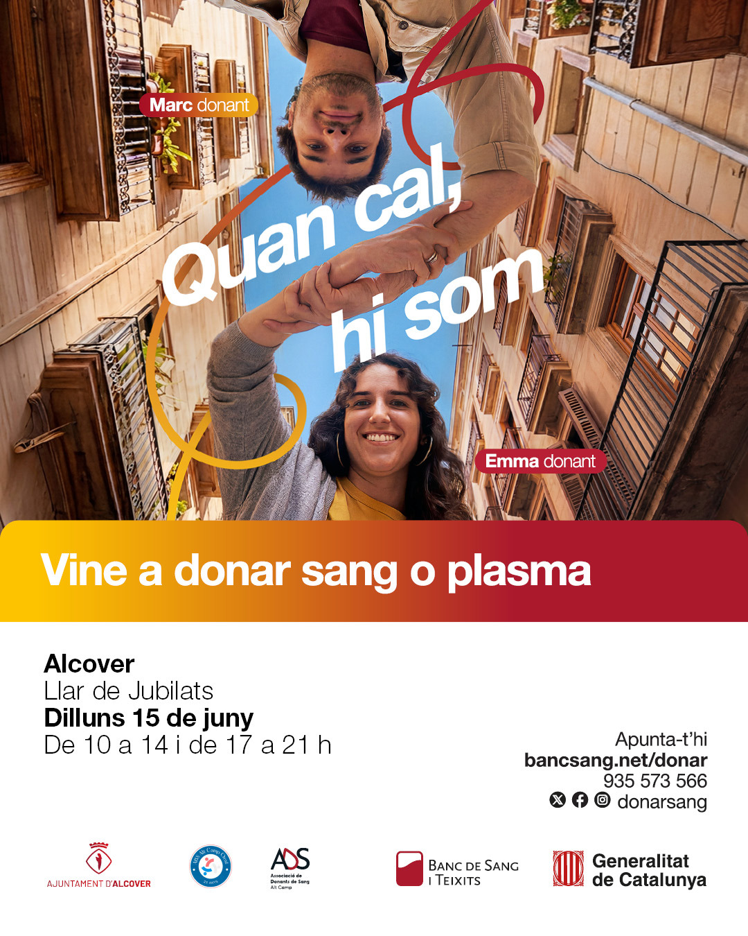 Alcover acull una jornada especial de donació de sang i plasma coincidint amb el Dia Mundial del Donant de Sang